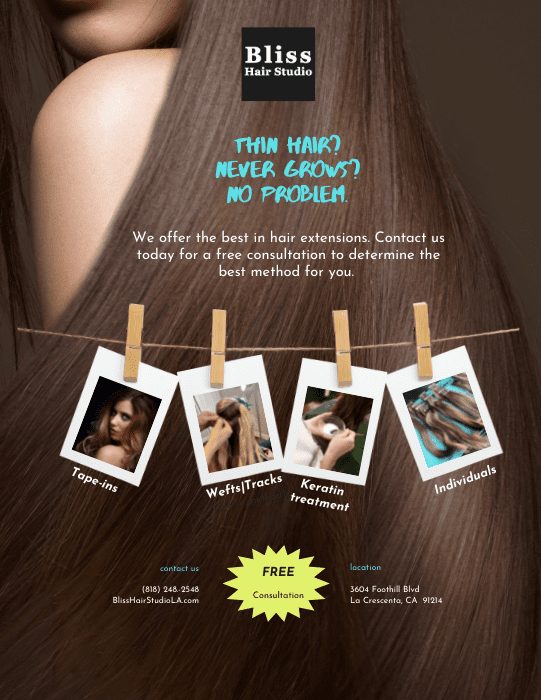 Bliss Hair Studio Promo Flyer